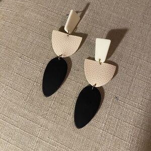 Leather and Acrylic Earrings